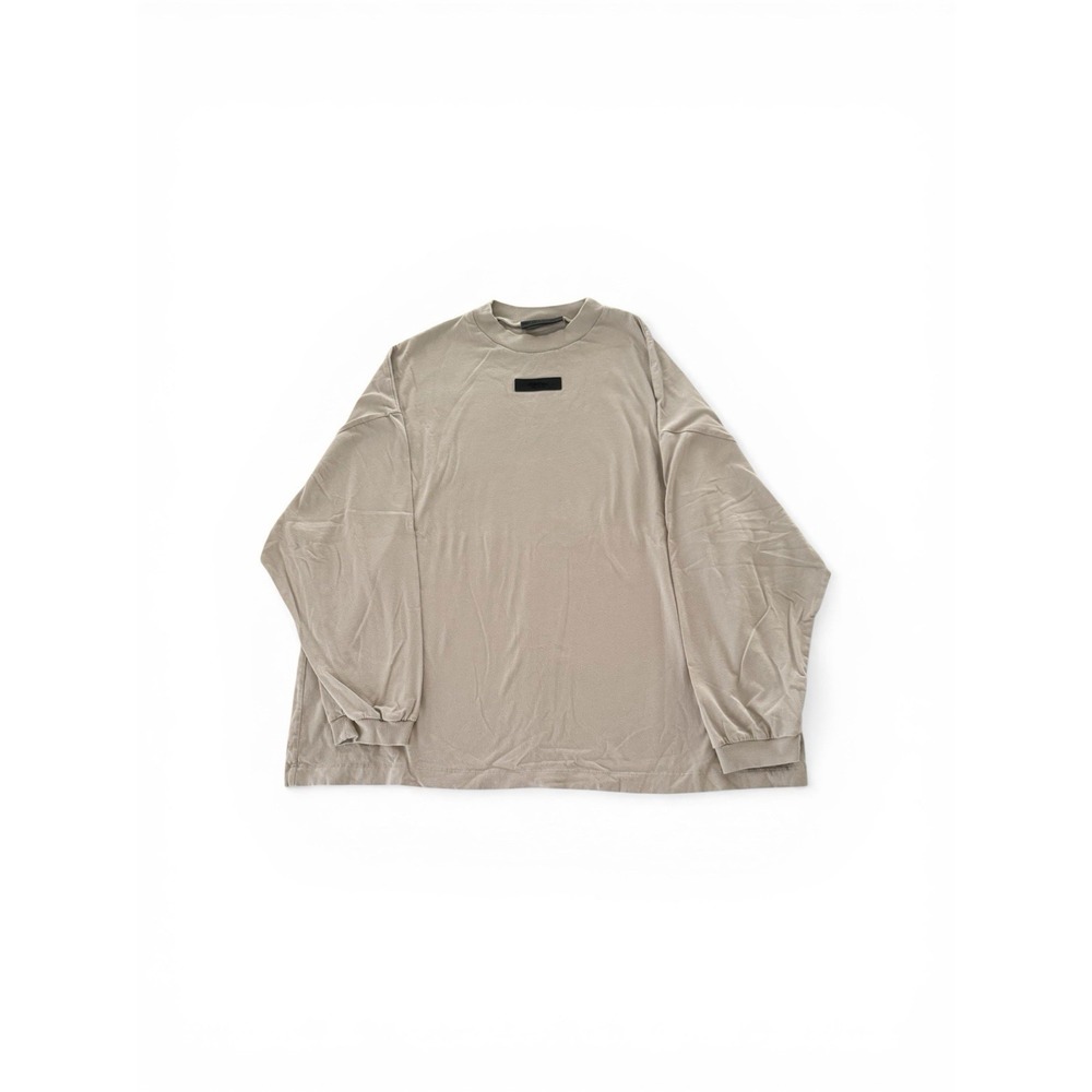 Fear of God Essentials Beige Cotton Long Sleeve Men's T-Shirt L Oversized